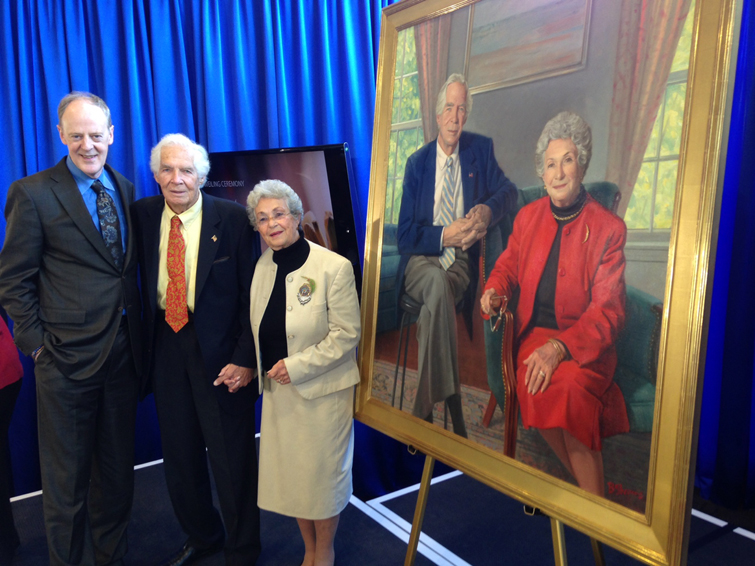 Brad with Dr. Donald and Mrs. Mary Lindberg at the unveiling of their portrait at the National Library of Medicine.