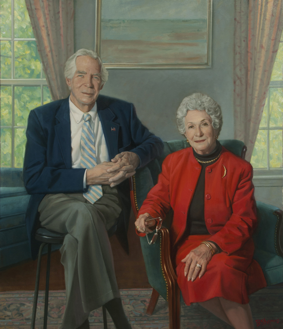 Dr. and Mrs. Donald Lindberg, 56" x 48", oil on linen, collection of National Library of Medicine, NIH, Bethesda, MD