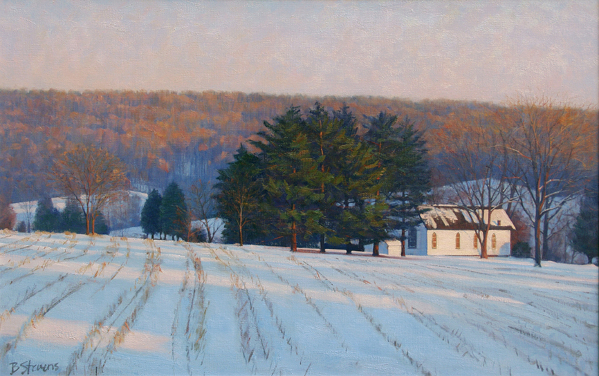 evensong, landscape painting, oil painting, virginia landscape painting, Bull Run VA landscape, virginia winter landscape