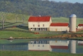 farm reflections, landscape painting, oil painting, virginia landscape painting