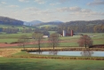 spring in the valley, landscape painting, oil painting, virginia landscape painting, Fauquier County VA farm scene