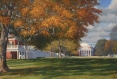 the lawn, landscape painting, oil painting, UVA Lawn painting, UVA Charlottesville painting