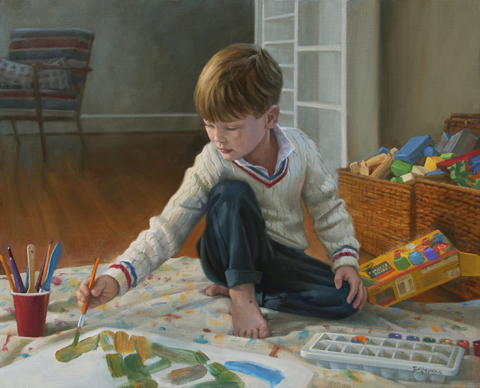 Arthur, portrait painting, oil painting, children's portrait, portrait of a young boy, family portrait