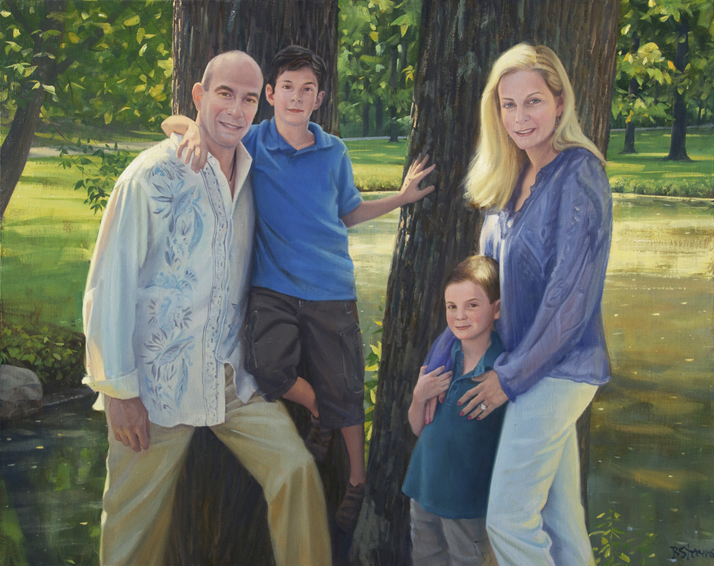 family portrait, children's portrait, oil portrait, environmental portrait, informal, outdoor portrait, bethesda, maryland