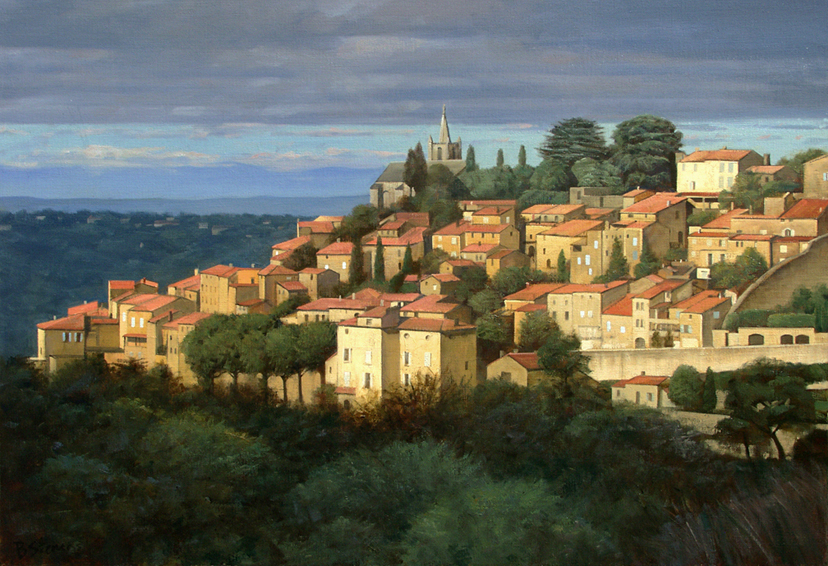 bonnieux, cityscapes painting, oil painting