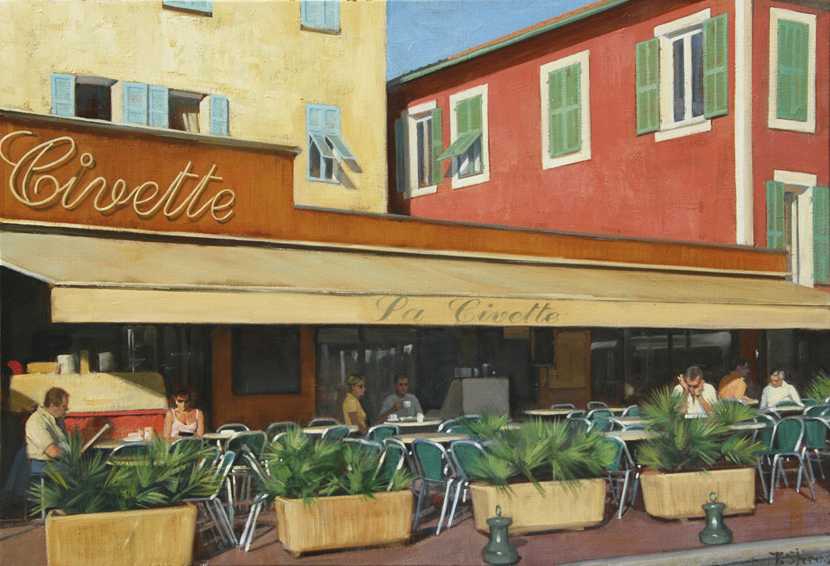la civette, cityscapes painting, oil painting