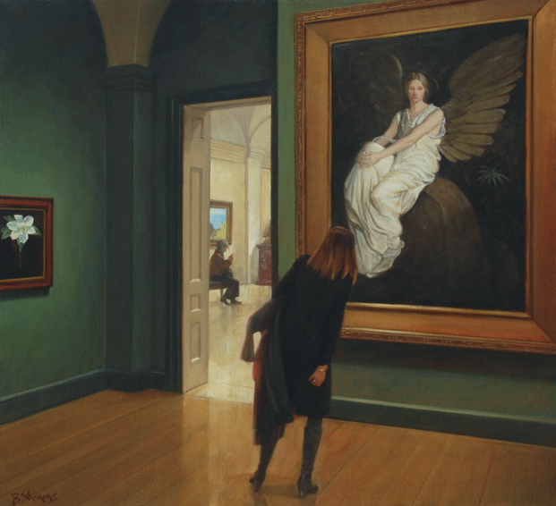 art angels, interior painting, oil painting, museum interior, Smithsonian Museum of American Art, Abbott Handerson Thayer, Stevenson Memorial