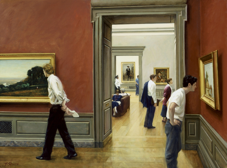 the american school, interior painting, oil painting, museum interior, figurative painting, National Gallery of Art Washington DC
