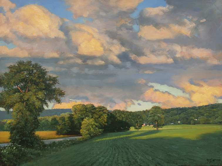 Returning-to-Light, landscape painting, Virginia landscape painting, The Plains Virginia, spring in Virginia, sky painting, Virginia rolling hills