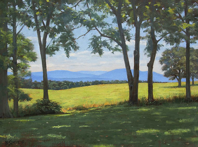 towards-the-Blue-Ridge, landscape painting, Virginia landscape painting, Blue Ridge Mountains, spring in Virginia
