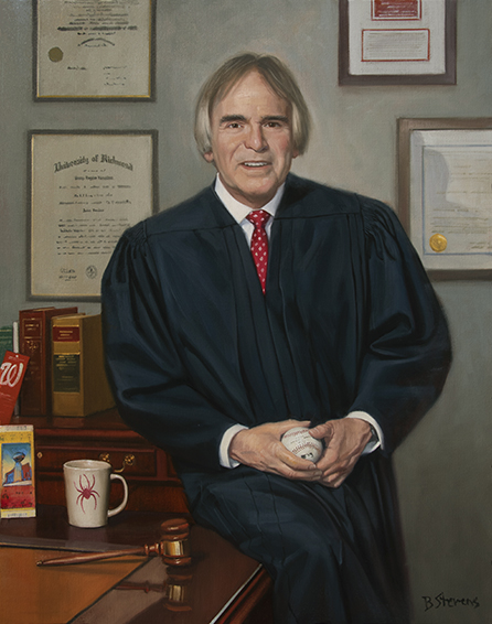 Judge George D. Varoutsos, judicial portrait, oil painting, portrait painting, district court judicial portrait, portrait of district court judge