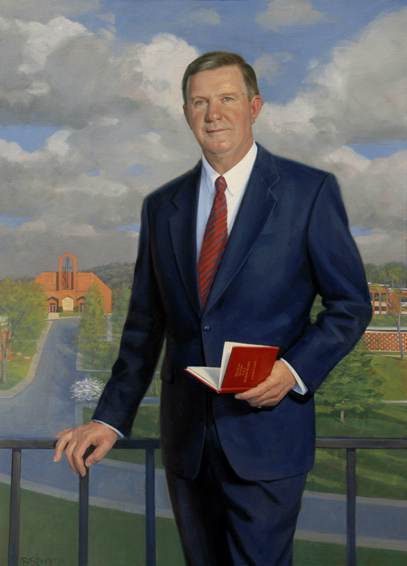 dr. james a. davis, president, Shenandoah University, oil portrait, academic portrait, university president portrait