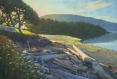 morning-light, oil painting, Pacific Northwest landscape painting, Western landscape, Orcas Island, San Juan Islands, Eastsound waterfront park, Eastsound WA, Fishing Bay beach, Outlook Inn, Mt. Constitution