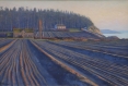 december twilight, landscape painting, oil painting, Whidbey Island landscape, Ebey's Landing, Colonel Ebey homestead