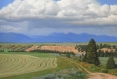 distant storm, landscape painting, oil painting, Western landscape painting, Montana sky, Montana landscape