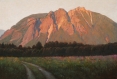 last light at mount si, landscape painting, oil painting, Pacific Northwest landscape, Mt. Si, Snoqualmie Valley