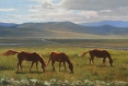 montana winds, montana, landscape painting, oil painting, Western landscape painting, horse painting, Montana horses, Montana landscape