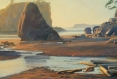 ruby beach, landscape painting, oil painting, Pacific Northwest landscape, Olympic Peninsula, Washington coast, beach painting